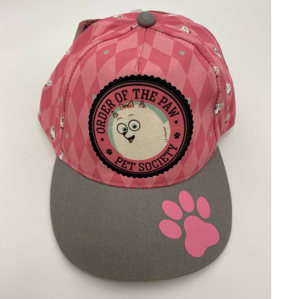 Secret Life Of Pets Girls Baseball Cap Snapback Hat Adjustable Pink Gray Kid NEW